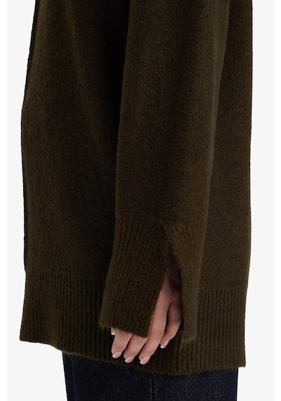 Defacto Loose Fit Bisiklet Yaka Triko Kazak Tunik F4547ax25wnkh117 Haki-kh117