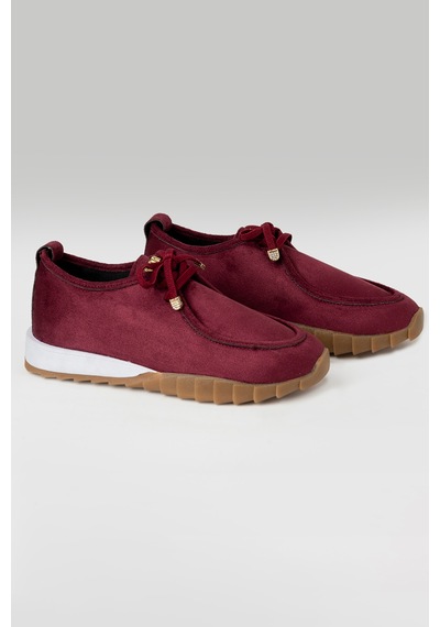 Tw Tonny White New York 057 Kadın Renkli Tabanlı Sneaker Yürüyüş Ayakkabısı Bordo