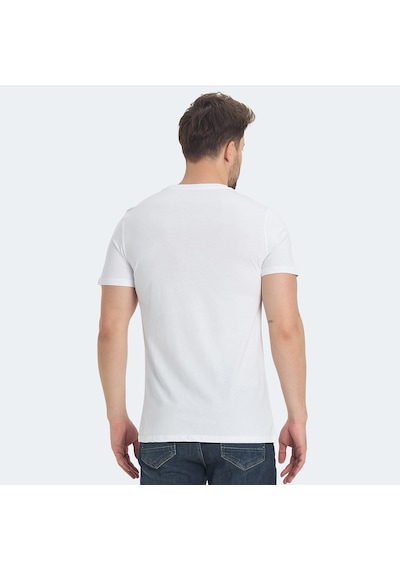 Slazenger RATAN Erkek Baskılı Beyaz Tişört