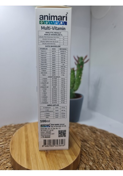 Animari Multi-vitamin Paste 100ml Kedilerin Gelişimi Için