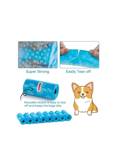 Tech 8 Rulo Köpek Kaka Poşeti, Taşıma Çantası Hediyeli, Kaka Poşeti Çantası, Kaka Torbası, Köpek Dışkı Poşeti, Kaka Poşeti Kabı, Köpek Kaka Poşeti Seti, 120 Parça Poşet İçerir
