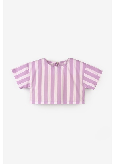 Le Mabelle Lila Çizgili Kız Çocuk Crop Etek İkili Takım - Cora Lila