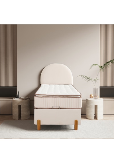 Bohem Tek Kişilik Sandıklı Baza + Pedli Yatak + Bohem Başlık 3 Lü Set Konuma Özel Teslimat 100 x 200 CM