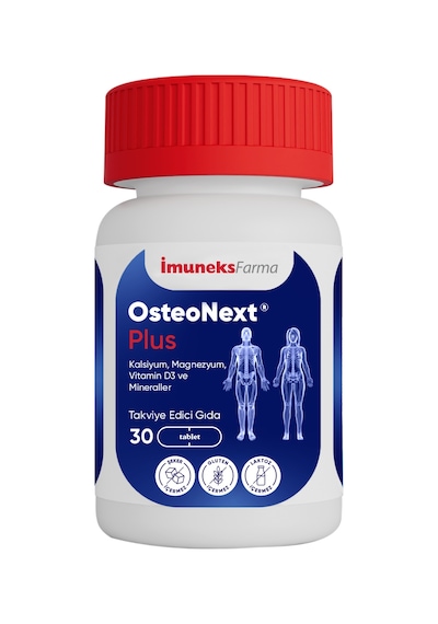 İmuneks Farma Osteonext®Plus Kalsiyum, Magnezyum, Vitamin D3 ve Mineraller içeren Takviye Edici Gıda 30 Tablet
