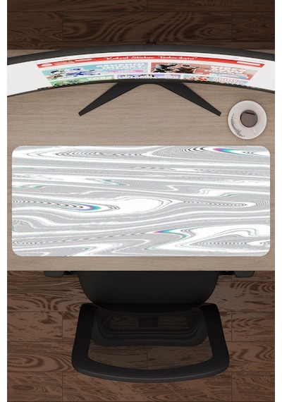 Glitch Kaymaz Dikişli Kauçuk Oyuncu Mousepad V5 - 70x30 Xl Gaming Mouse Pad Fare Altlığı