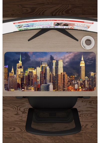 New York Amerika V5 70x30 Xl Gaming Kauçuk Kaymaz Taban Mouse Pad Fare Altlığı