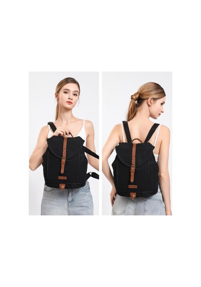 Smart Bags Kanvas Kadın Sırt Çantası Smk Kn-1335 Siyah