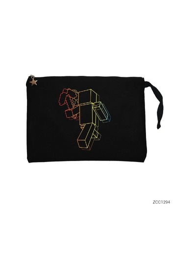 Zepplin Giyim Minecraft Duality Siyah Clutch Astarlı Cüzdan / El Çantası