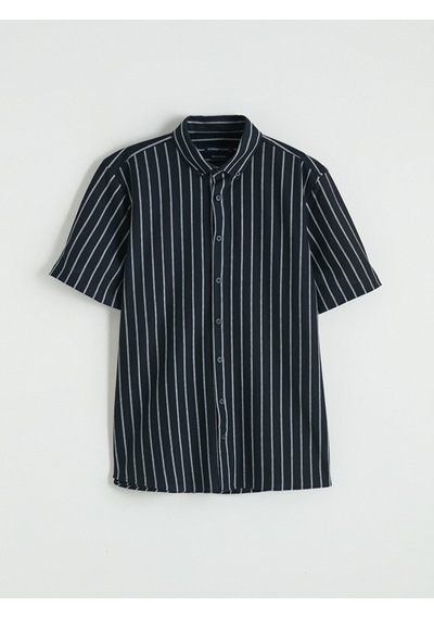 Lcwaıkıkı Classic Lacivert Regular Fit Çizgili Oxford Erkek Gömlek