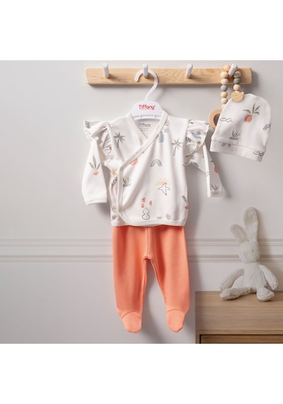 Tiffany Baby & Kids Tiffany Baby Sunny Garden Theme 3'lü Bebek Zıbın Seti 2410078 Ekru