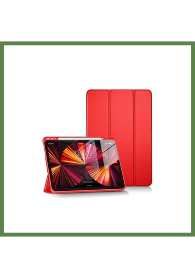 Bezos Apple iPad Uyumlu Pro 11 2024 Kılıf Tablet Smart Kılıf - Kırmızı Hb006