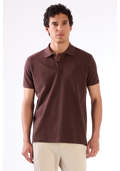 Dufy Kahve Düz Erkek T-shirt - Slim Fit Kahve