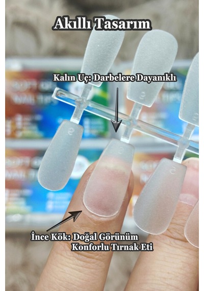 100 Adet Medıum Beden Kısa Jel Tips Takma Tırnak Seti Küt Coffin Şekil Medıum