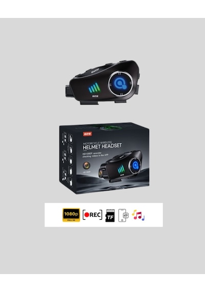 Q28 Kask Kulaklık 1080p Su Geçirmez Motosiklet Interkom