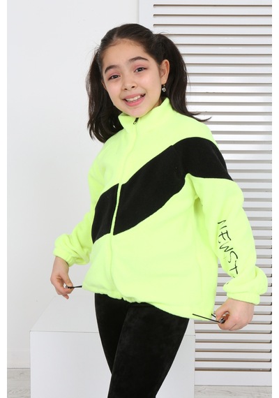 Toontoy Kız Çocuk Dik Yaka Fermuarlı Renk Bloklu Reglan Kol Polar Hırka - Beli Ayarlanabilir Lastikli Sarı Toontoy Kız Çocuk Dik Yaka Fermuarlı Renk Bloklu Reglan Kol Polar Hırka - Beli Ayarlanabilir Lastikli Sarı