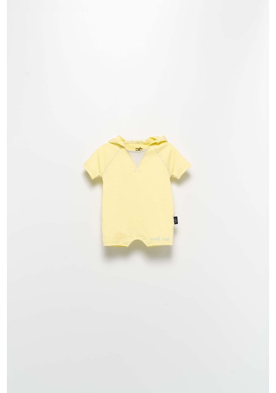 Babyhola Unisex Pamuk Kapşonlu Bebek Tulum 10531 Sarı