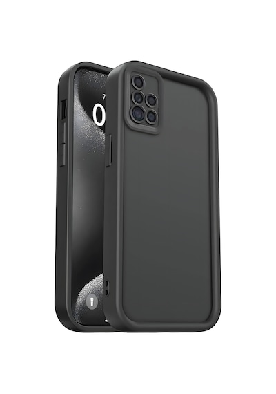 Fibaks Galaxy A31 Uyumlu Kılıf Kamera Korumalı Yumuşak Dokulu Darbe Emici Siyah Silikon Kapak