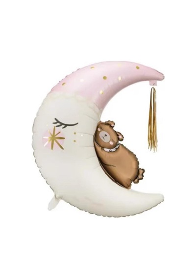 Retro Ayda Uyuyan Ayı Folyo Balon 86 Cm