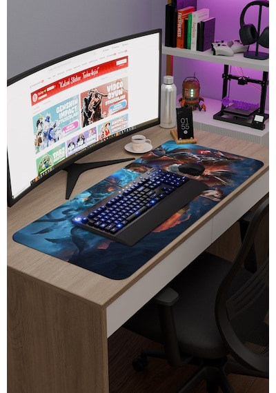 Baldur's Gate 3 Kaymaz Dikişli Kauçuk Oyuncu Mousepad V1 - 90x40 Xxl Gaming Mouse Pad Fare Altlığı