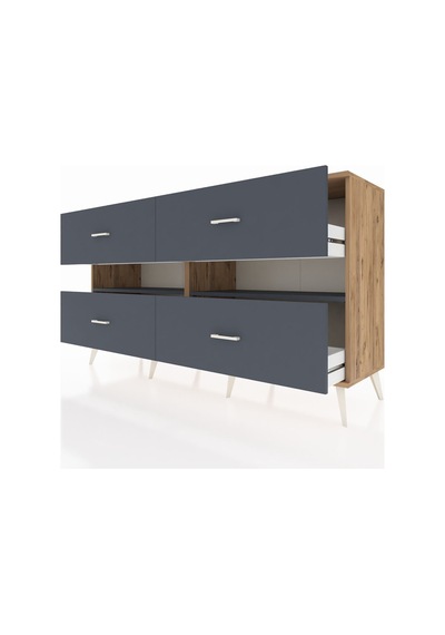 Hyperion Konsol 2 Raflı 4 Çekmeceli 176x44x99 Çam-antrasit Atlas Çam/antrasıt - Atlas Çam Hyperion Konsol 2 Raflı 4 Çekmeceli 176x44x99 Çam-antrasit Atlas Çam/antrasıt - Atlas Çam
