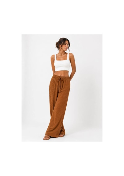 Hira Life Fashion Kadın Kumaşı Kabartma Detaylı Bol Paça Ve Önü Bağcıklı Salaş Burgu Şık Pantolon Camel Camel Hira Life Fashion Kadın Kumaşı Kabartma Detaylı Bol Paça Ve Önü Bağcıklı Salaş Burgu Şık Pantolon Camel Camel