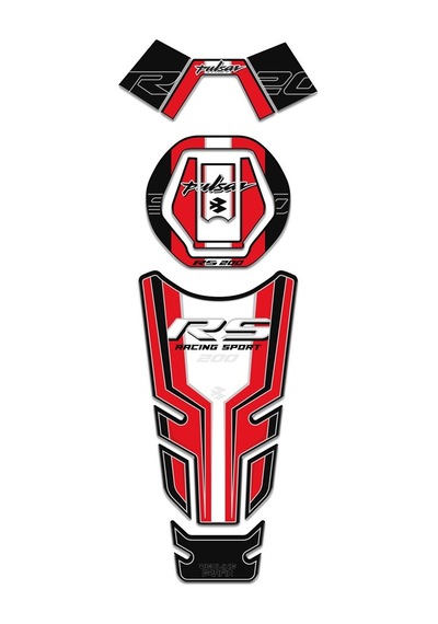 Bajaj Pulsar RS 200 Siyah Kırmızı Tank Pad Set
