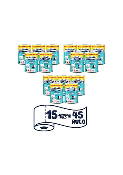Familia Plus Jumbo Kağıt Havlu 15'li Dev Rulo 1 3 , 45 Rulo