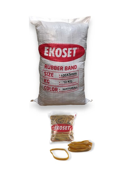 Ekoset 100 x 5 MM Kauçuk Kalın Paket Lastiği 12 KG