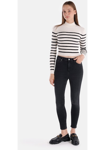 Colins 760 Diana Süper Slim Fit Yüksek Bel Dar Paça Siyah Kadın Pantolon Cl1065322 Mavi