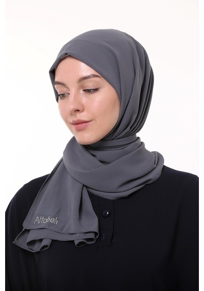 Altobeh Medine İpeği Düz Tesettür Şal Füme