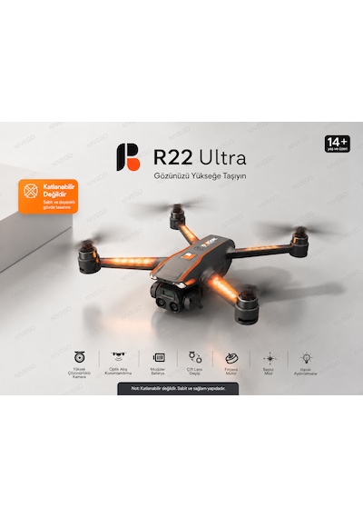 Nvg R22 Ultra Drone Hd Kamera Çift Kameralı Drone Fırçasız Motor Optik Akış Sabitleme Uzaktan Kumandalı Drone