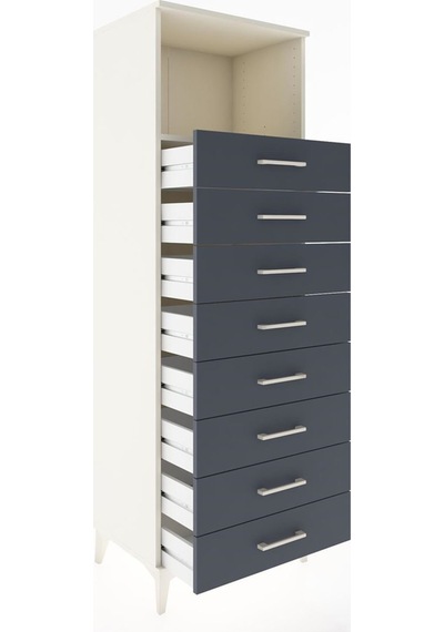 Hyperion Dolap Tek Raflı 8 Çekmeceli 60x44x182 Aytaşı-antrasit Aytası