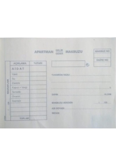 Folix Apartman Makbuzu 14 X 20 Cm 2-50 2 Nüsha Otokopili 50 Yapra N11.343