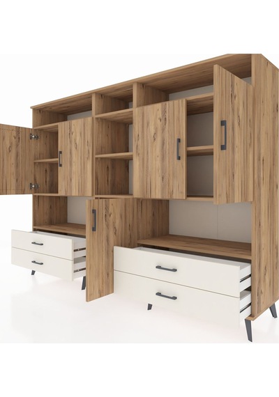 Hyperion Dolap 12 Raflı 4 Çekmeceli 5 Kapaklı 220x44x163 Çam-çam/ Çam-çam/aytaşı Hyperion Dolap 12 Raflı 4 Çekmeceli 5 Kapaklı 220x44x163 Çam-çam/ Çam-çam/aytaşı