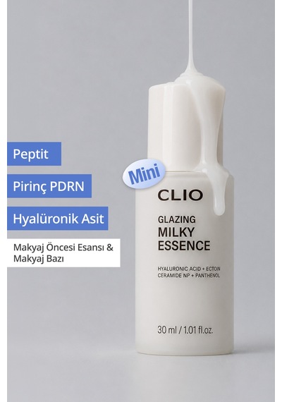 Pirinç Pdrn, Hyalüronik Asit Ve Peptit İçerikli Nemlendirici Makyaj Öncesi Esansı Makyaj Bazı Clıo Glazing Milky Essence Mini