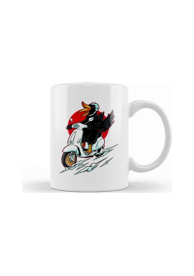 Bird Rider Vespa Lover Kupa Bardak Porselen Karışık