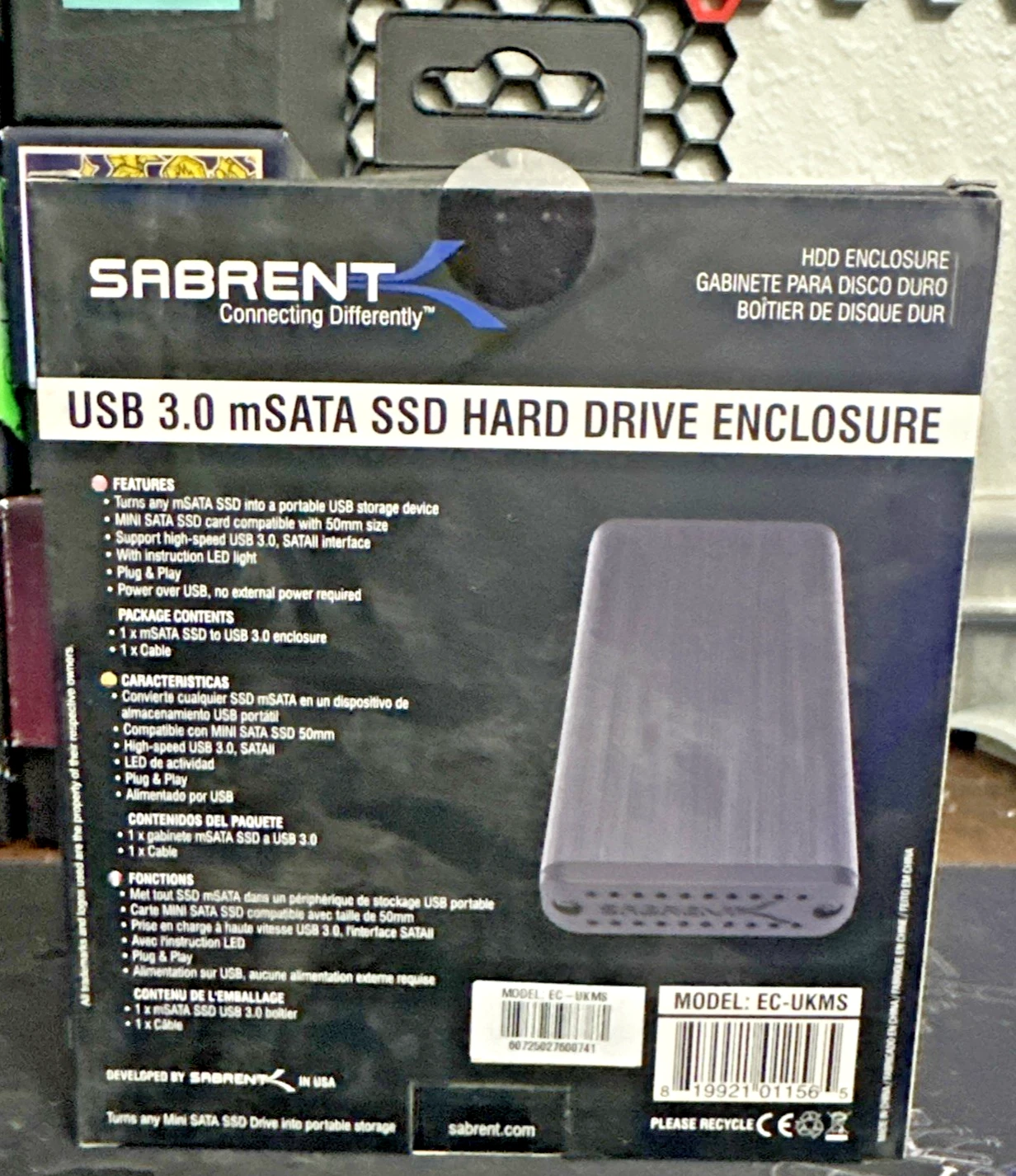 Sabrent Msata Usb 3.0 Ssd Hard Disk Kutusu