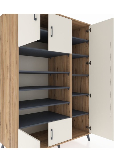 Kronos Dolap 11 Raflı 5 Kapaklı 132x59x195 Çam-aytaşı/antrasit Aytası/antrasıt - Atlas Çam Kronos Dolap 11 Raflı 5 Kapaklı 132x59x195 Çam-aytaşı/antrasit Aytası/antrasıt - Atlas Çam