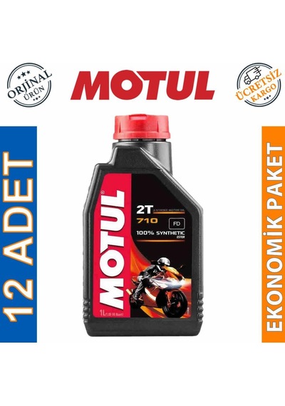 Motul 710 2t 1 L 2 Zamanlı Tam Sentetik Motosiklet Yağı 12 Adet