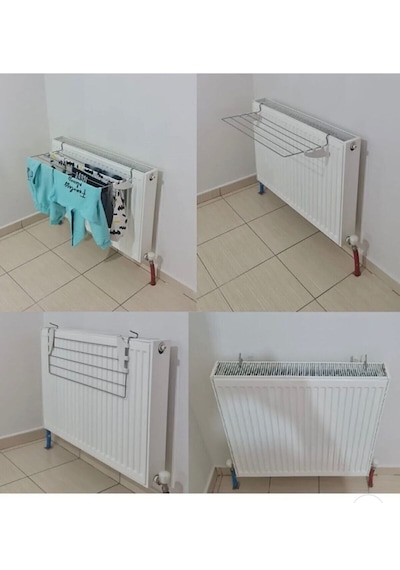 Kurufer Petek Üstü Çamaşır Kurutmalık Askısı Banyo İçi Kalorifer Kurutmalık 60 Cm gri
