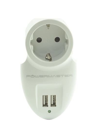 Powermaster 16a-3500w Çift Usbli Tekli Akim Korumali Priz 79 X 155 Mm