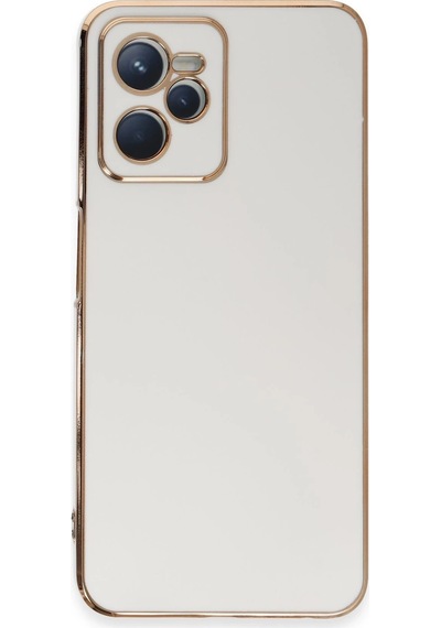 Gld-spt- Newface Realme C35 Kılıf Volet Silikon - Beyaz