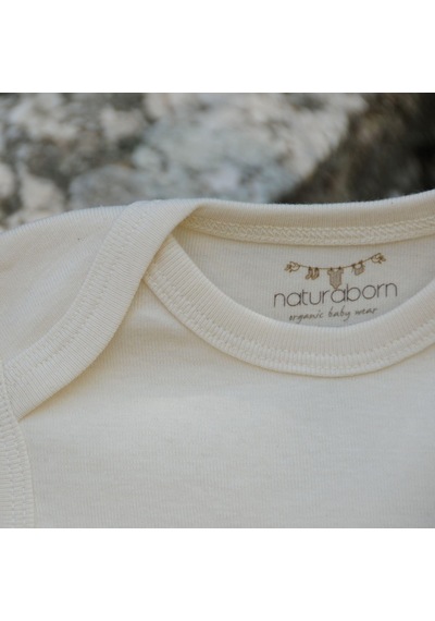 Naturaborn Naturaborn Gots Organik Sertifikalı Bebek Kolsuz Body Ekru