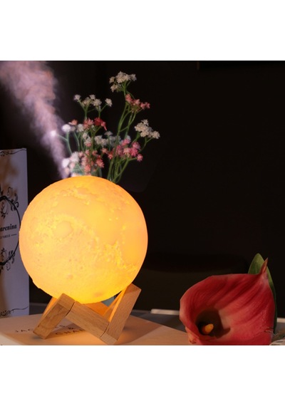 Suofeng Ultrasonik Ay Lambası Nemlendirici 880ml Usb Şarjlı 3d Difüzör Hava Temizleyici Led Sis Hom-sf