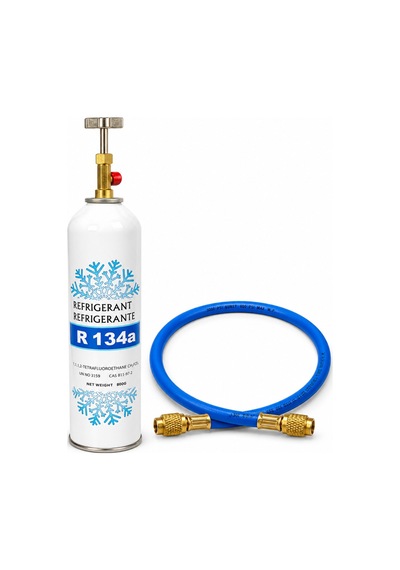 R134a Vanalı Soğutucu Gaz + 90 Cm Hortum Beyaz