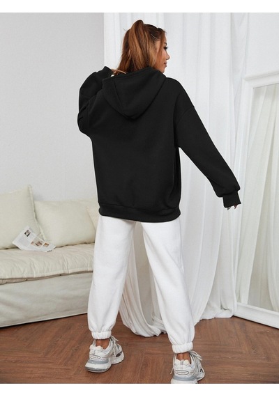 Startmore Unisex Siyah Calıfornia Baskılı Kapüşonlu Sweatshirt Siyah