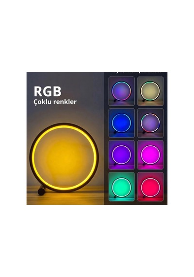 10 İnç Akıllı Rgb Müzik Ritimli Gece Lambası 25 Cm Alüminyum Halka Led Masa Lambası Çok Renkli