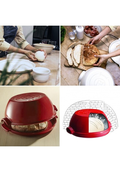 Emile Henry EH795507 Seramik Yuvarlak Ekmek Fırın Kabı (32,5x30x1