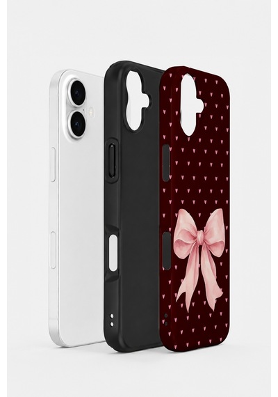 Velvoria Valestra Blush Heart Bow Apple Apple iPhone Uyumlu 16 Plus Darbe Korumalı Kılıf Valestra Select - Blush Heart Bow