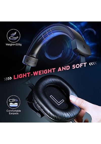 Fıfıne 3,5 Mm Ses Jaklı Oyun Usb Kulaklığı, 7.1 Surround Ses, Çıkarılabilir Mikrofon, Ses Kontrolü, Sku: Smgstkd688651b54